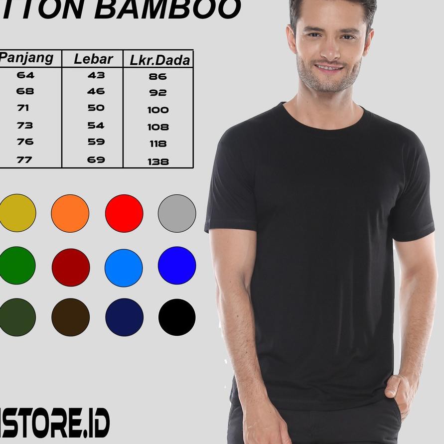 ✶ [PROMO, LANGSUNG DARI PABRIK] KAOS POLOS KATUN BAMBU [COTTON BAMBOO] | S-XL ✮