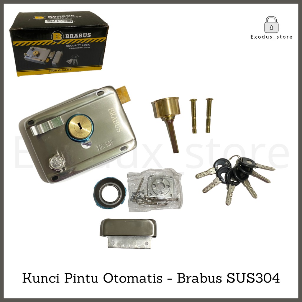 Kunci pintu geser otomatis / pintu besi stainless BRABUS sus-404