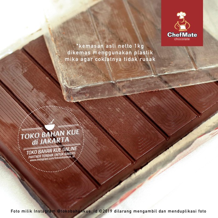 

Ht6362D Chefmate - Signature Dark Chocolate 1Kg Cokelat Batang Coklat Baking Ht5