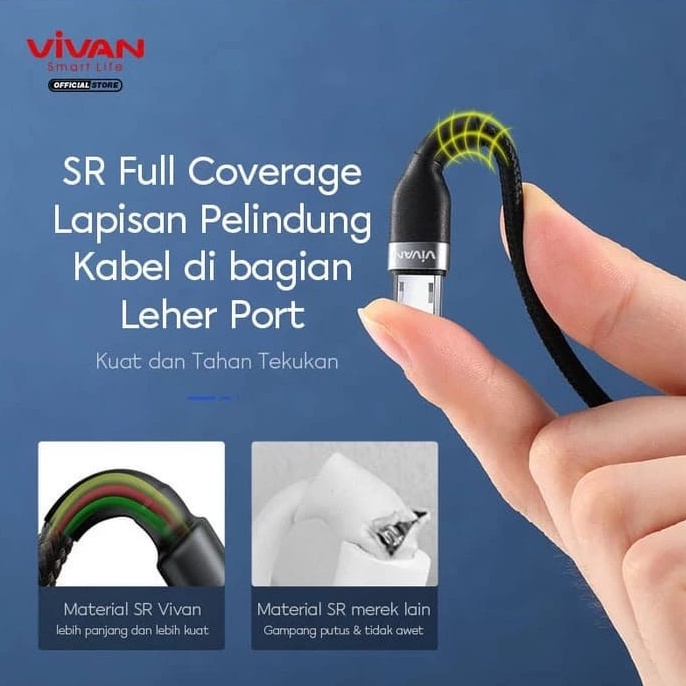 Kabel Data Vivan VXM100S Silver- Fast Charging