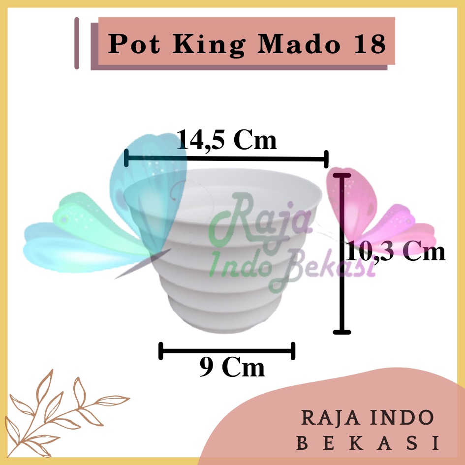 Pot King Mado 18 Putih Warna Warni Da 14,5 Cm Garden Of Love Pot Plastik Lucu Murah Bkn Pot Tawon 15 18