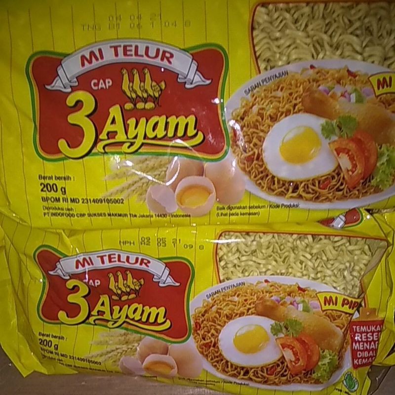 

mi telur cap 3 ayam 200gr