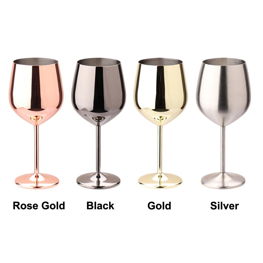 Solighter Goblet Red Wine Glass Cups Gelas Minum Logam Barware Beer Wine 500ml/17oz