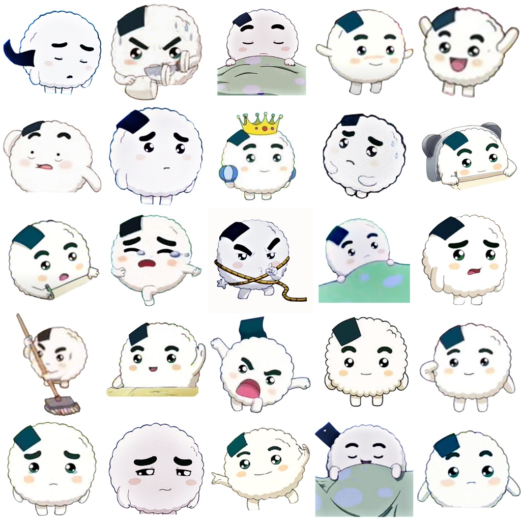 Koongya Rice Ball Deco Sticker Pack include 25 pcs Waterproof Aesthetic Vintage Korean Taeyong