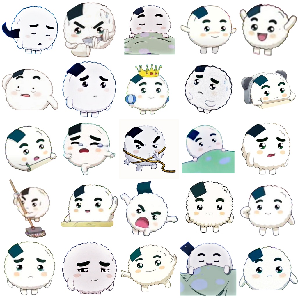 Koongya Rice Ball Waterproof Sticker Pack include 25 pcs