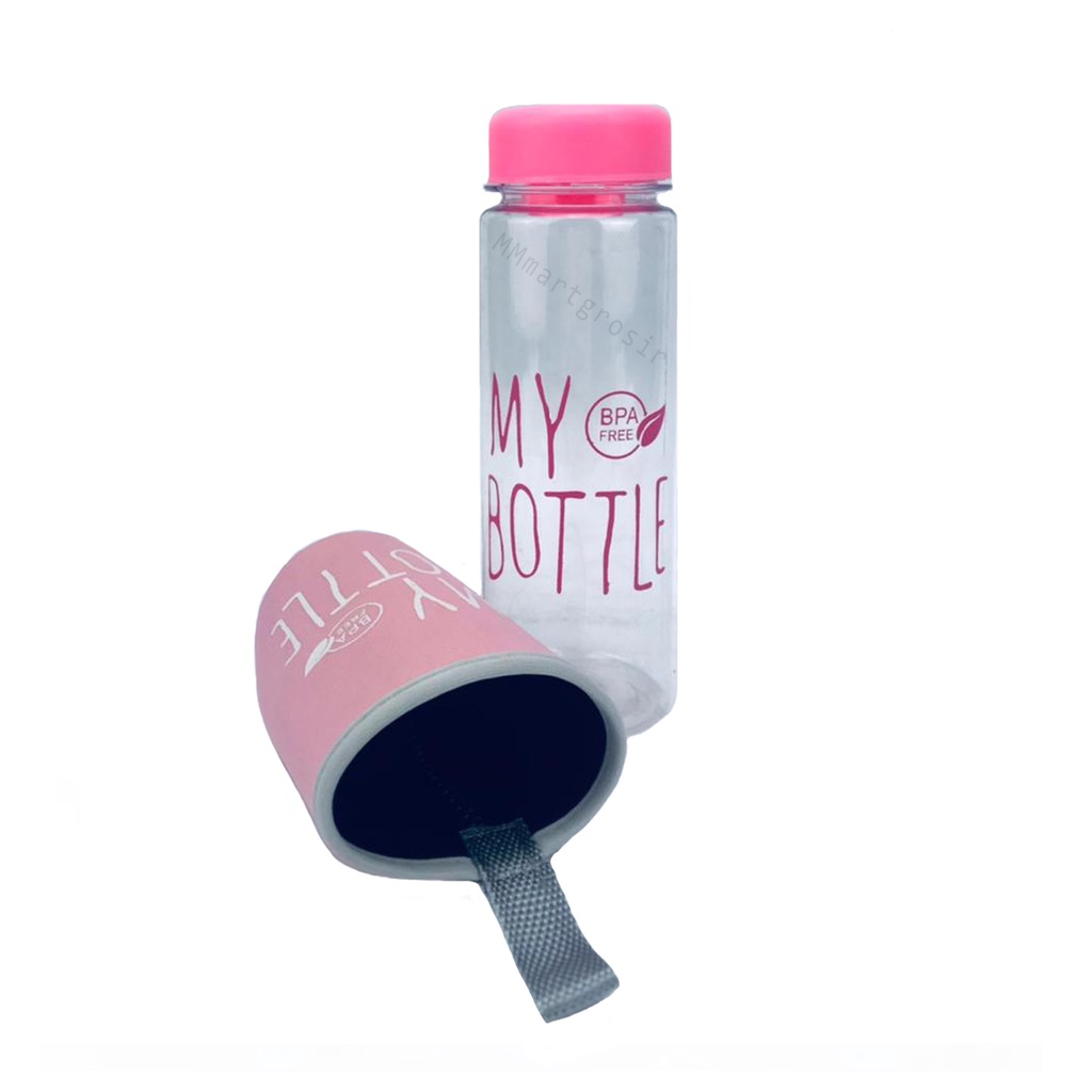 My Bottle / My Bottle Sarung Busa / Botol Air / botol minum / Warna Pink Muda / 500ml