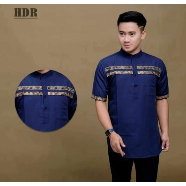 Baju Koko Kurta FF Lengan Pendek Pria Cowok Bahan Katun Toyobo Adem Bisa Bayar Ditempat COD