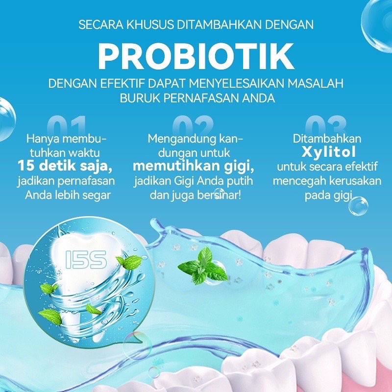 [BPOM]100ML METOO MOUTHWASH FRESH MINT / OBAT KUMUR PROBIOTIK / NAFAS SEGAR / PEMUTIH GIGI masker wajah masker perawatan