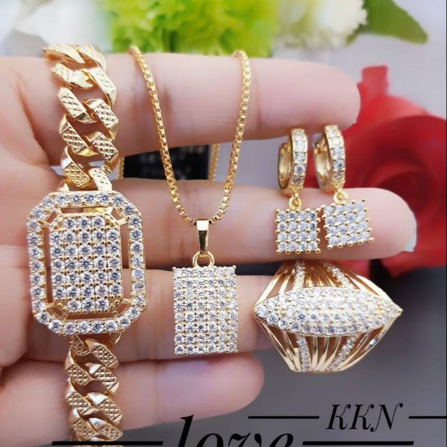 Xuping set perhiasan lapis emas 24k 0418