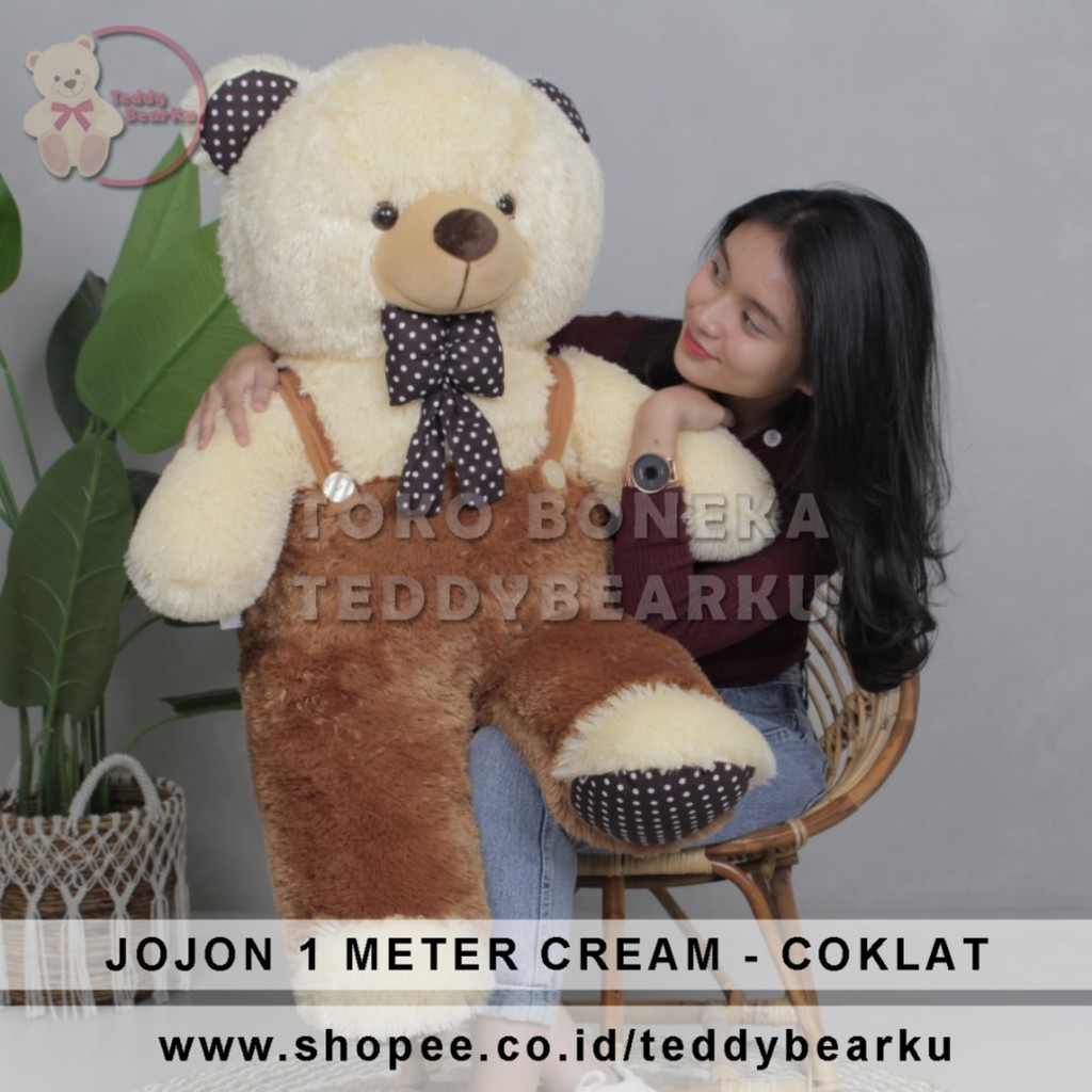 Boneka Teddy Bear JOJON Super Jumbo Besar 100cm 1m 1meter Beruang JOJON