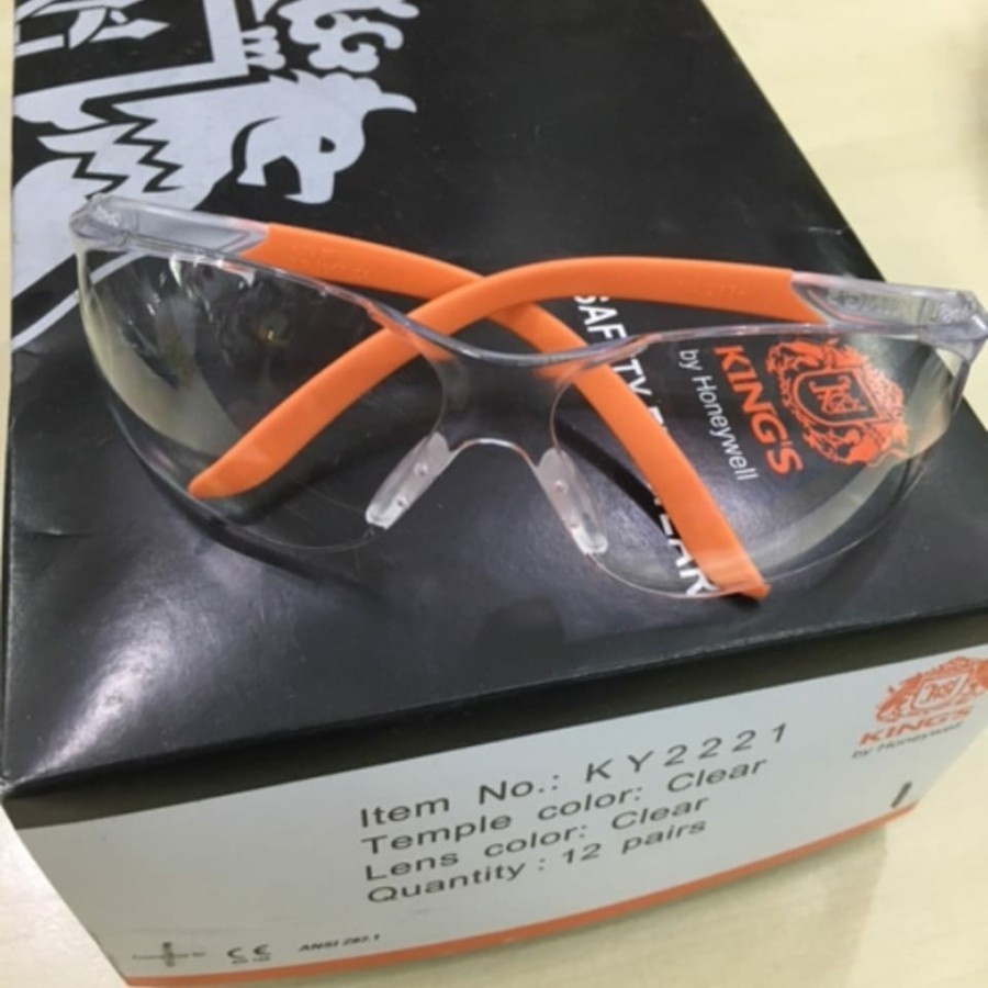 Kacamata Safety King's Ky 2221 Clear Original - Safety Glasses King's Ky 2221 Bening By Honeywell