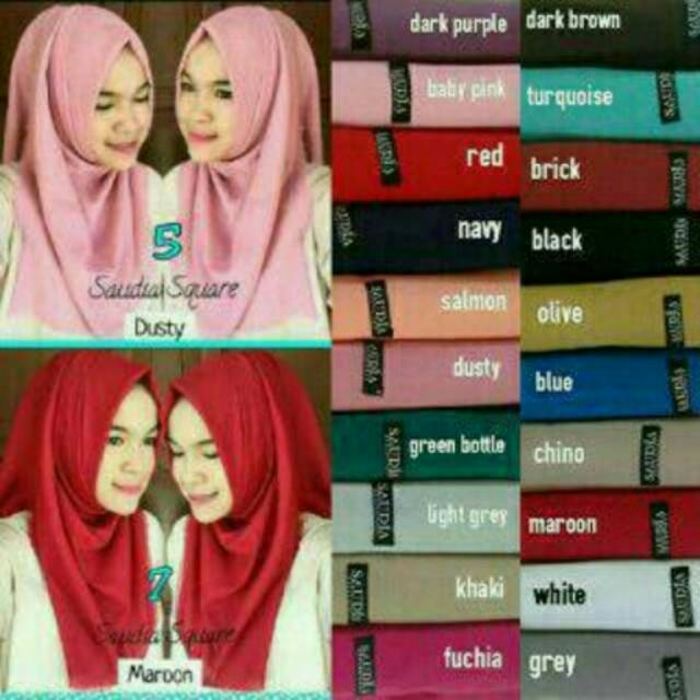 Jilbab rawis segi empat saudia ansania