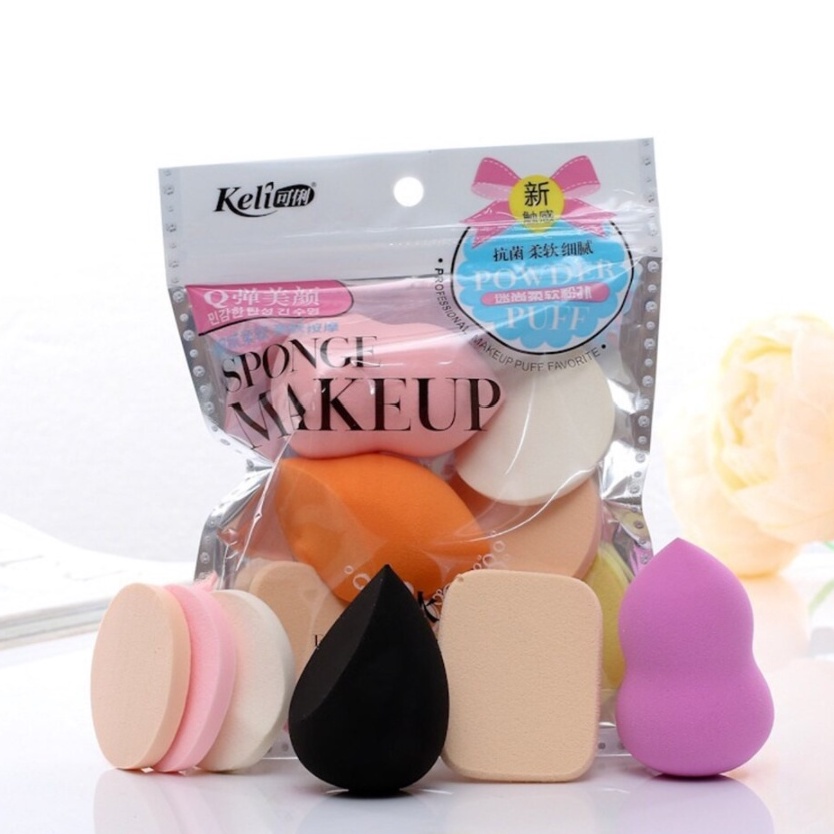 PA Spons Make up 1 Set Isi 6 Pcs Spons Foundation Pembersih Make Up Beauty Blender Sponge Bedak Powder Puff Makeup Puff Wajah Kemasan Plastik AK066