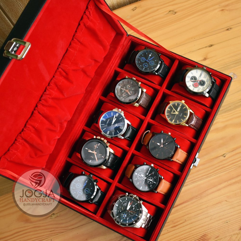 Exclusive Box Jam Tangan isi 10 JUMBO Kunci / Kotak Tempat Jam Tangan / Watch Box Organizer