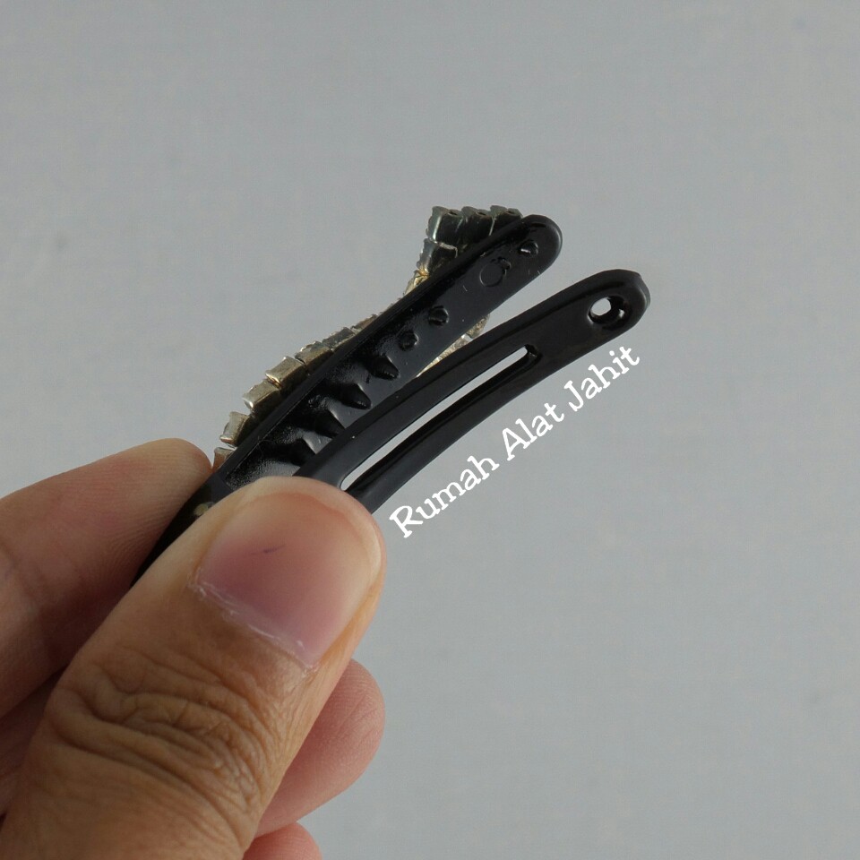 Jepit Rambut / Hair Clip Permata Baris Lengkung 4.5cm