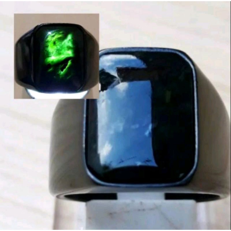 CINCIN BATU , GIOK HITAM/BLACK JADE 100% ASLI