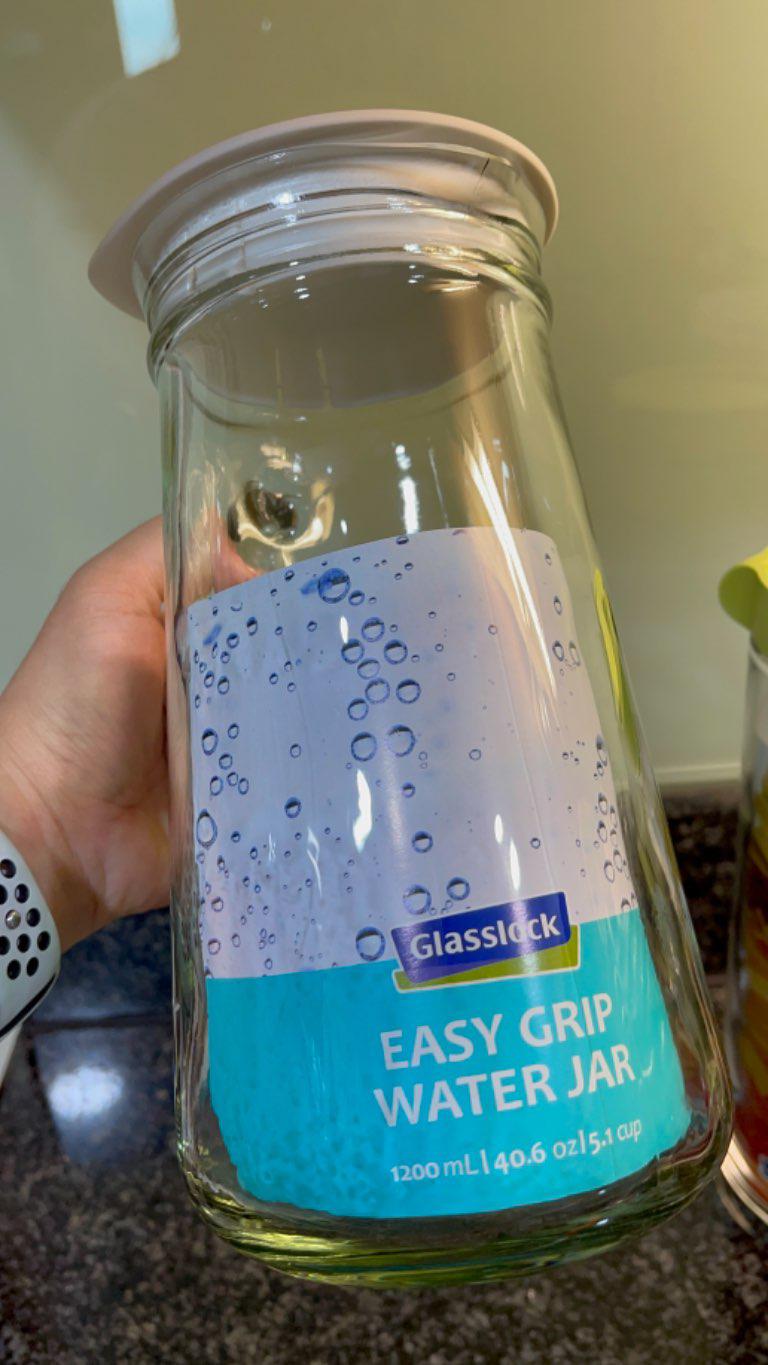 Teko Minum 1.2 Ltr Glasslock Pitcher Teko Kaca - Putih