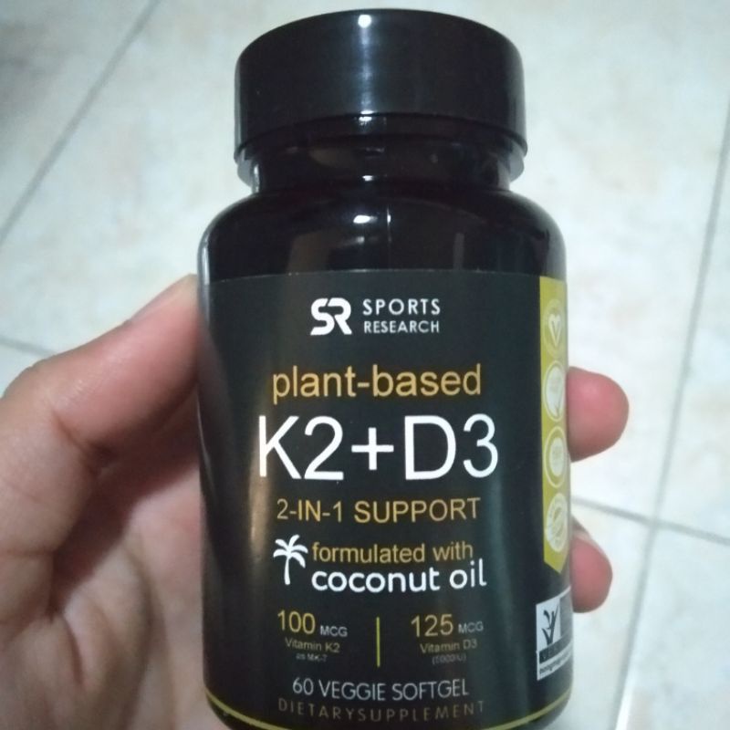 Plant based asli vitamin D3 coconut oil 2 in 1 support K2 now food isi 60 soft naturelo one delay