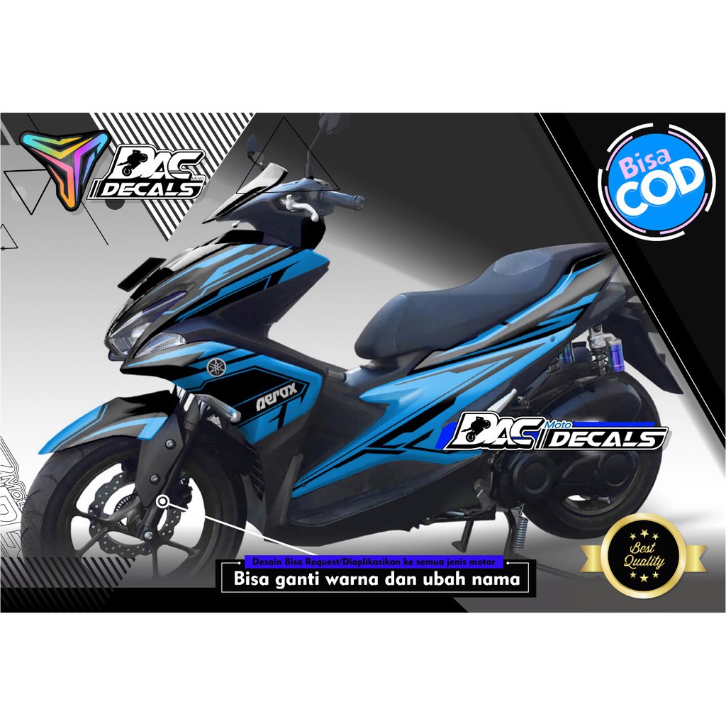 Sticker decal full body Yamaha Aerox Hitam biru