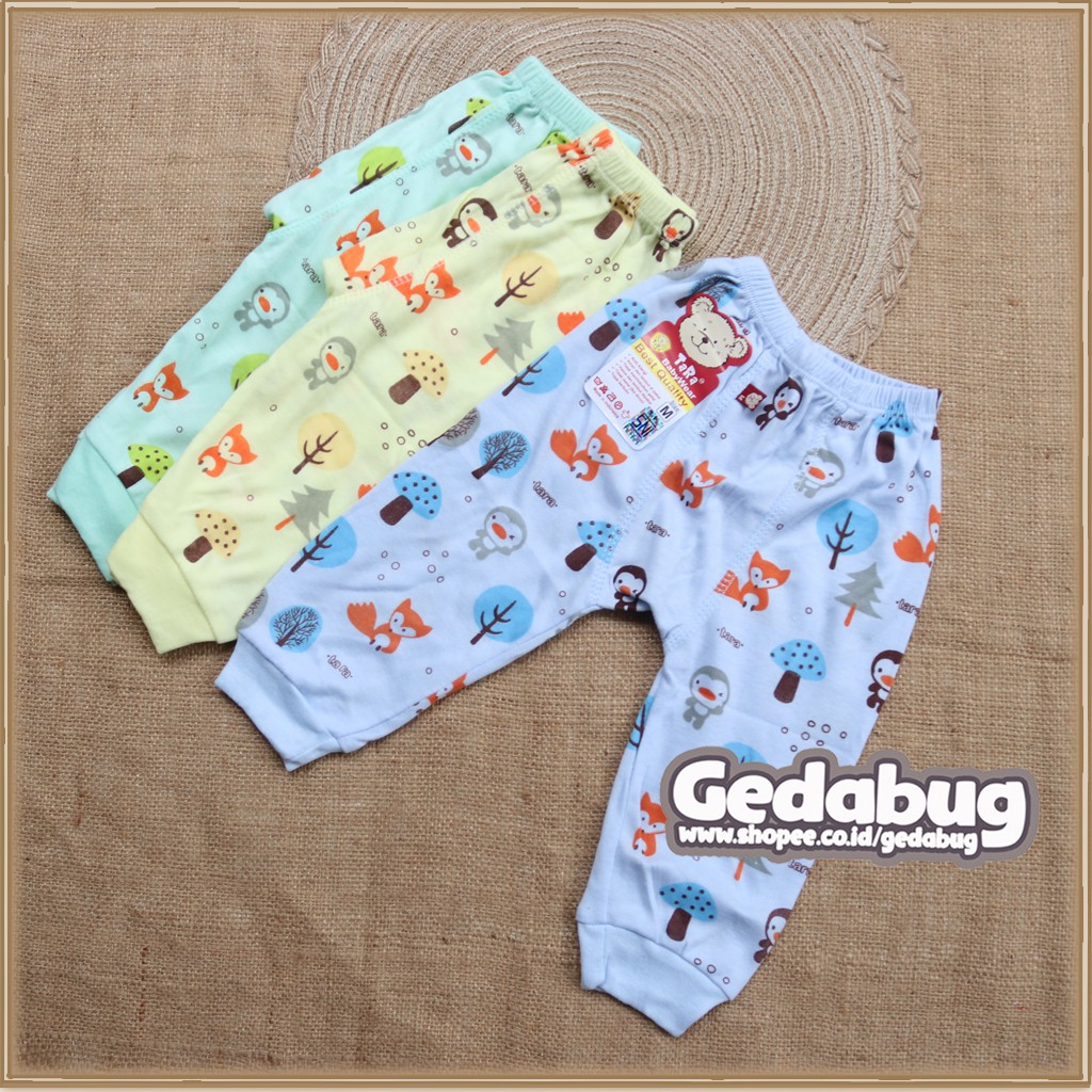 3 Pcs - Celana Panjang TARA Warna | Celana Bayi &amp; Anak motif Random | Gedabug