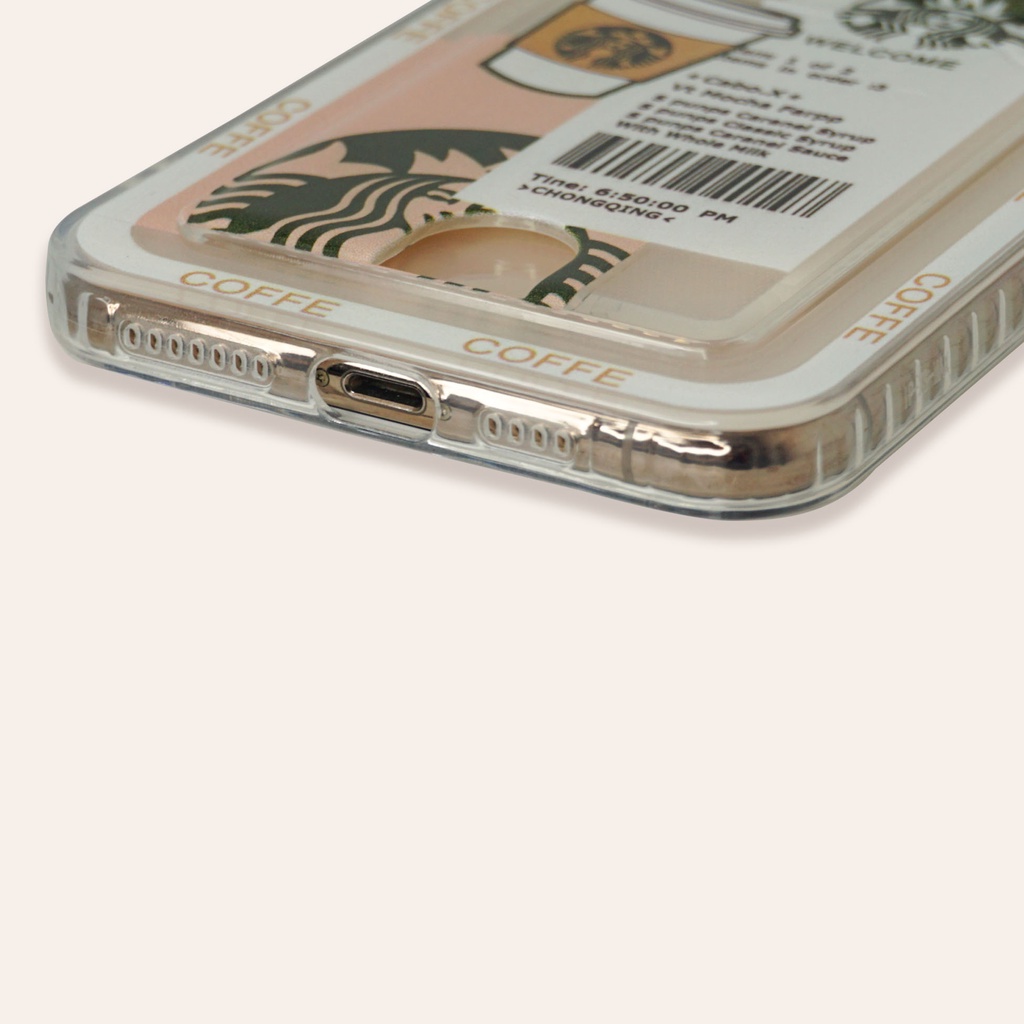 New Transparant Case Motif Card Slot Holder Soft Case Premium Full Lens Cover Iphone 13 6.1