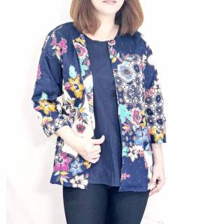 MBB-70 Blouse batik lengan panjang semi blazer utk wanita ...