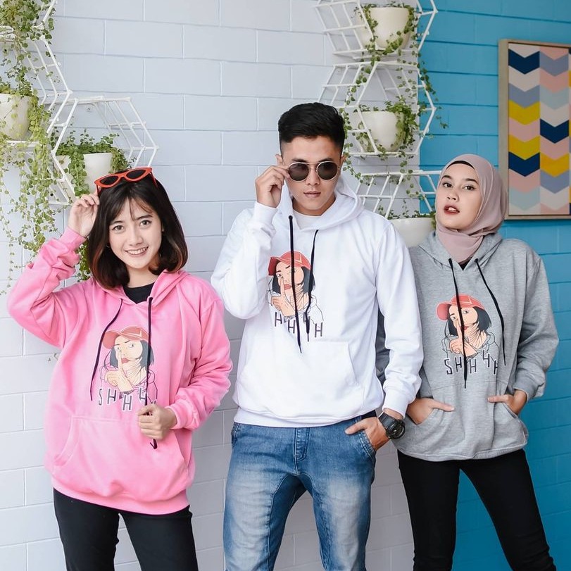 SHH Hoodie || Sweater hoodie Wanita Print II Size M-Xl