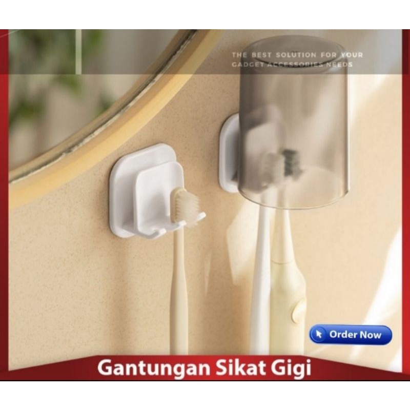 HOOK / GANTUNGAN SIKAT GIGI KUAT PRAKTIS MINIMALIS / TEMPEL DINDING MINIMALIS / TEMPEL DINDING 2 IN 1