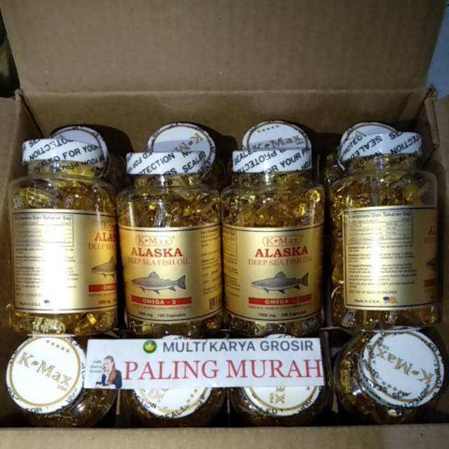 k-max Minyak ikan Alaska DEEP SEA FISH OIL SUPER OMEGA 3 ikan salmon PUTIH
