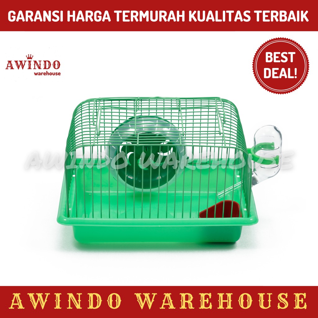 KANDANG HAMSTER 117 - Rumah Kandang Hamster Tikus Burung Sugar Glider Landak Mini Sweet