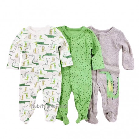 SLEEPSUIT Mamas Papas 3in1 PREMIUM QUALITY Sleepsuit Bayi Pajamas Tutup Kaki Baju Tidur Bayi Jumpsuit Mama Papa Baju Bayi Katun Halus Lengan Panjang Kaki Panjang Romper Panjang Ballerina Dino City Cars Shabby