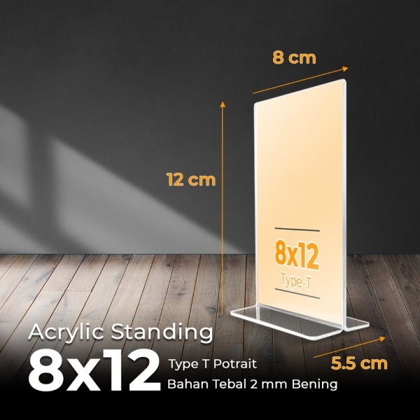 

Akrilik Nomor Meja 8x12 T / Acrylic Tent Card / Acrylic Tent Holder