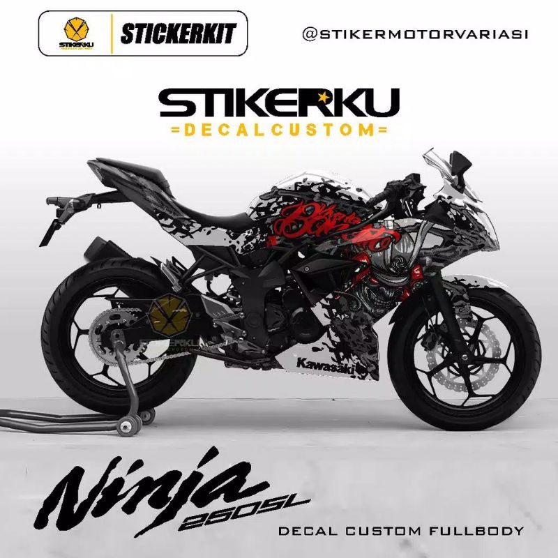 decal motor ninja mono SL / decal ninja 250 mono SL / sticker motor ninja mono SL