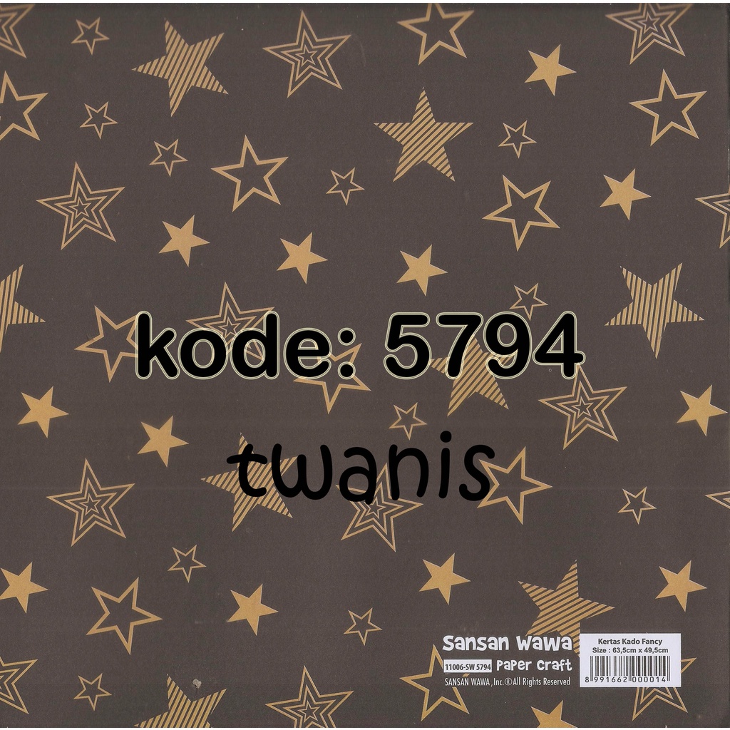 

KERTAS KADO BINTANG BUNGKUS HADIAH SANWA KODE 5794 ISI 25 LEMBAR BISA CAMPUR MOTIF LAIN