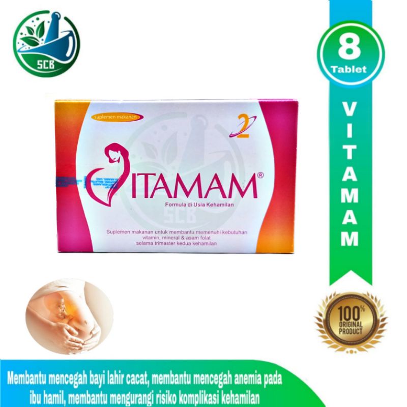 Vitamam Tablet isi 8 tablet - Obat mencegah bayi lahir sesar & menjaga kesehatan ibu hamil