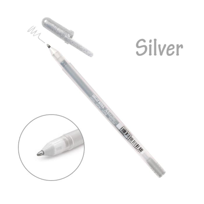 

Terlaris Sakura Gelly Roll Ink Pen Silver 1.0 mm (Gel Ink Pen) / Silver Pen Orisinil