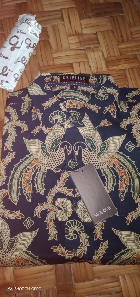 [gridline - S127] Kemeja Batik Slimfit Pria Katun Lengan Pendek Match Modern Keren Adem Nyaman