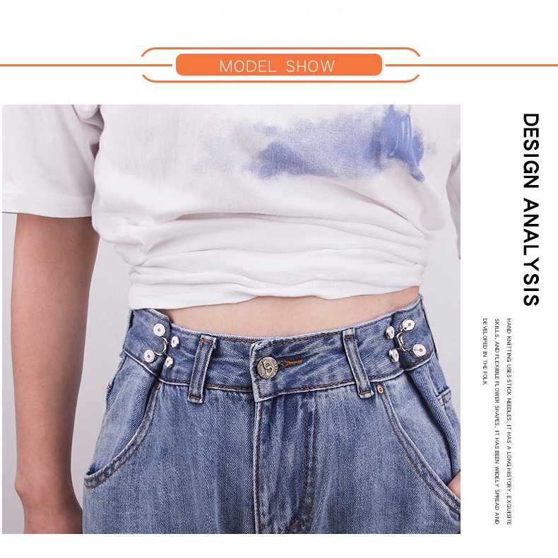 Dapat dilepas kancing jeans,pengecil jeans,kancing ajaib,pengecil jeans,detachable waist button,gesper wanita - PD