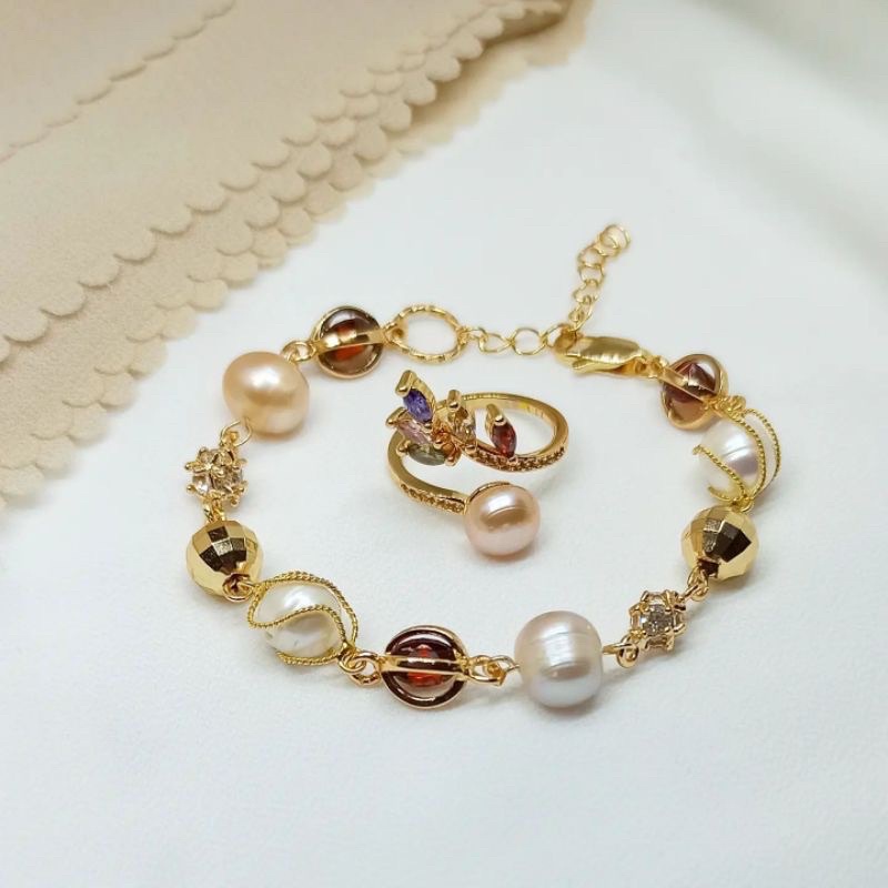 SET PERHIASAN MUTIARA LOMBOK ASLI || Perhisan Murah || Gelang Wanita || Cincin wanita || Bersertifik