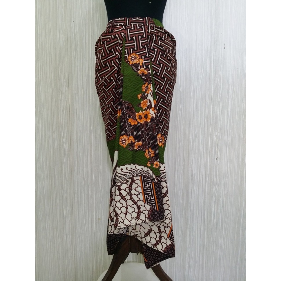 Jual Rok Batik Panjang Model Aksen Ruffle Motif Benji 3 Dimensi Bawahan ...