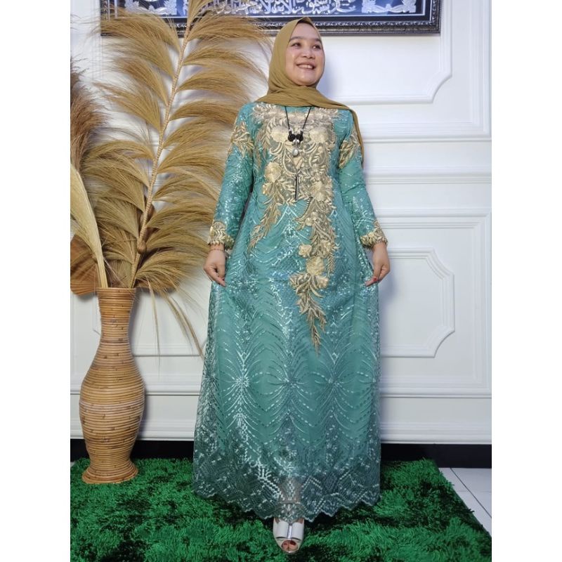 SatriaStore08 / Gamis Brokat Cinderella / Gamis Pesta Mewah Size M L XL XXL / Gamis Import / Drees B