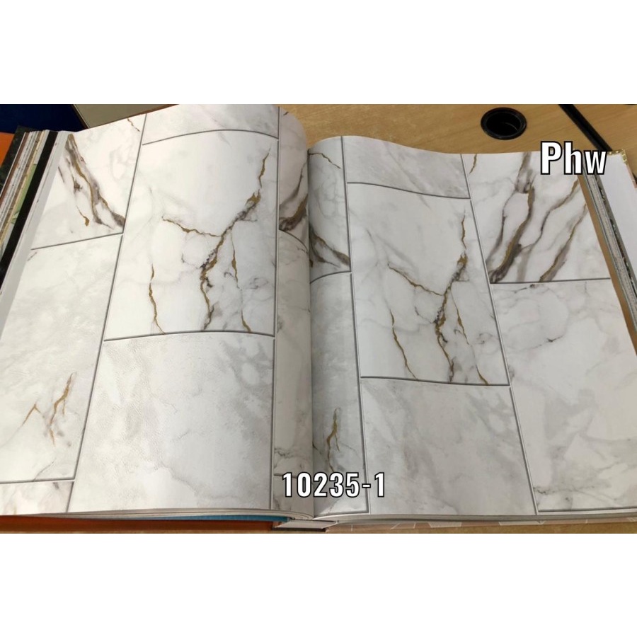 WALLPAPER DINDING MOTIF KOTAK KERAMIK 3D MODERN KOREA SQUARE