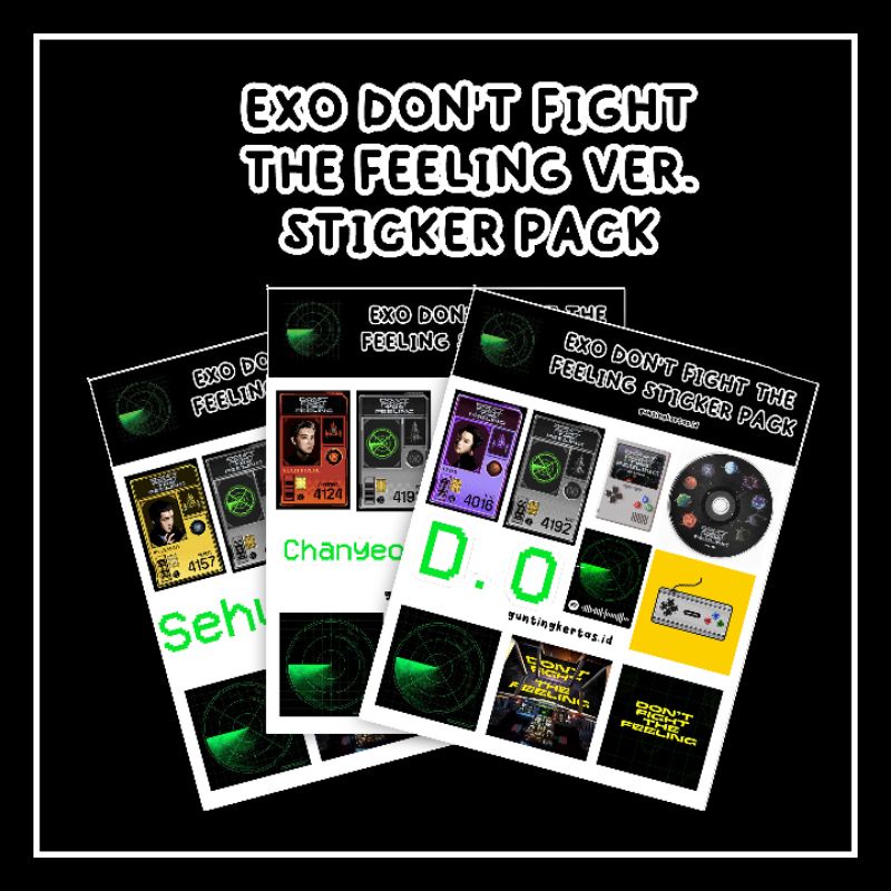 K-POP EXO DON'T FIGHT THE FEELING VER. STICKER PACK / EXO DON'T FIGHT THE FEELING STICKER / STICKER 