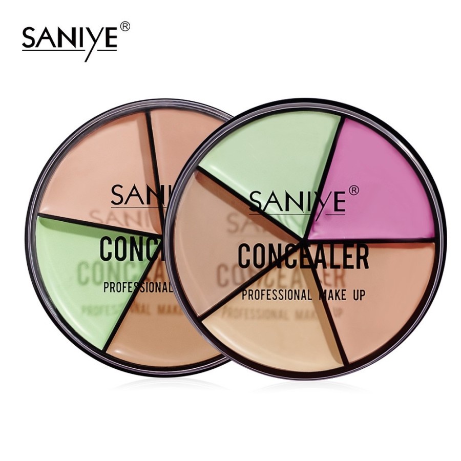 SANIYE R1179 Palet Concealer Krim Tahan Air Flawless Cakupan Penuh Konsiler Hingga 12 Jam 5 Warna