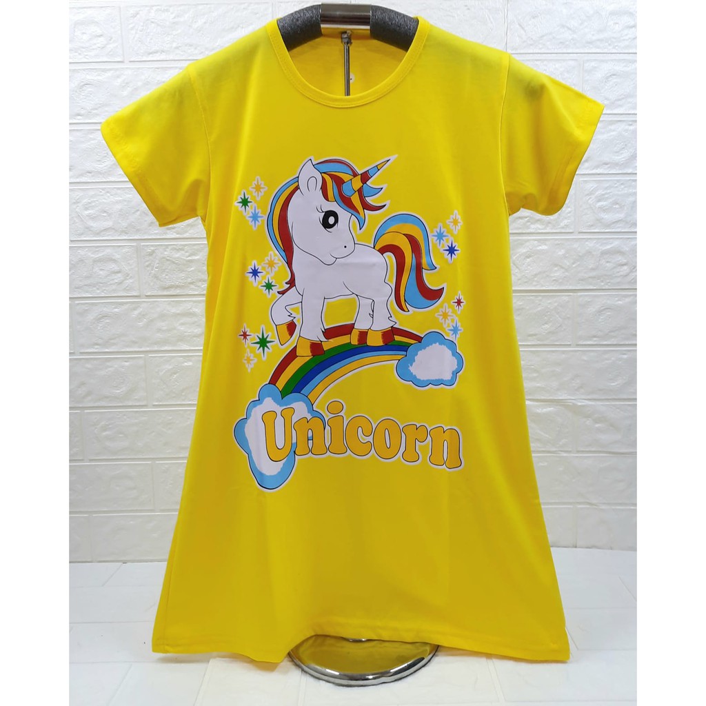 DRESS FASHION ANAK PEREMPUAN MOTIF UNICORN RAINBOW UNTUK ANAK PEREMPUAN UMUR 1-12 TAHUN