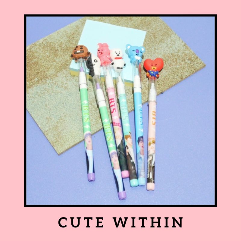 

Pensil susun karakter BT - CHIMMY COOKY TATA RJ MANG KOYA VAN RANDOM - bullet pencil tebal ujian unik murah alat tulis kerja kantor sekolah hadiah anak stationery cute kartun korea kpop