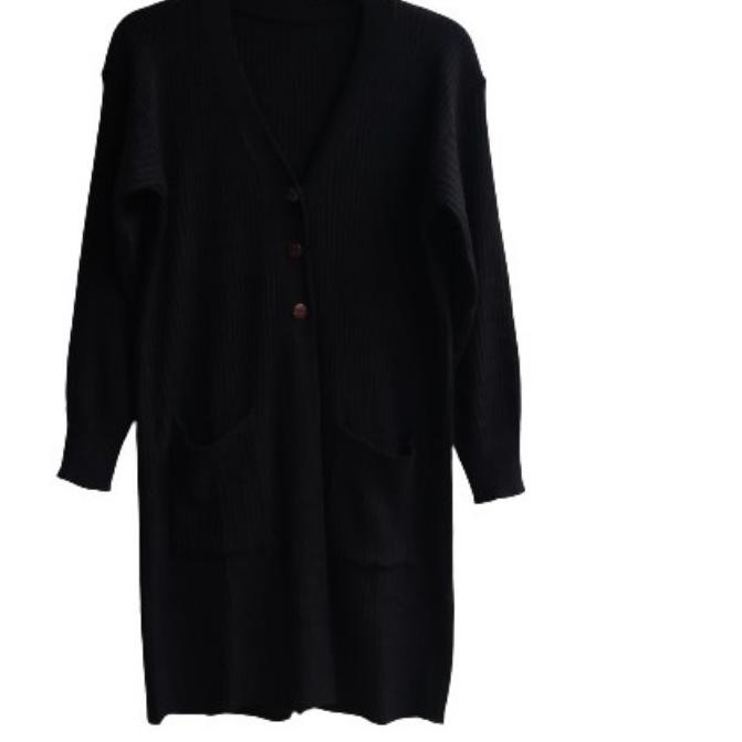 ♜ Cardigan Rajut Long Cardy Kancing Outerwear Wanita ➱