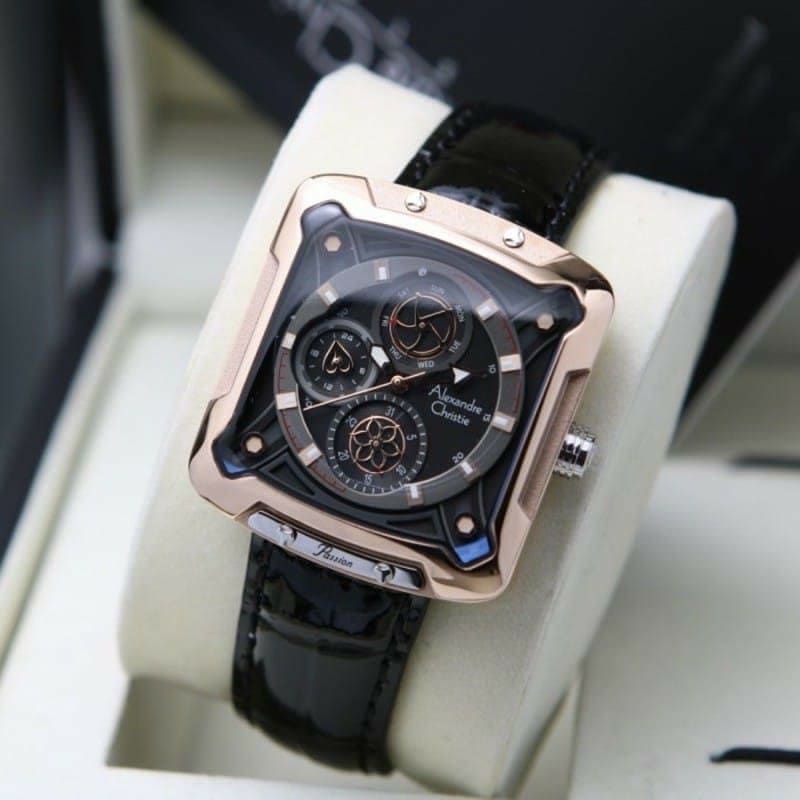Jam Tangan Wanita Alexandre Christie AC3030 BF Black / Rosegold Original