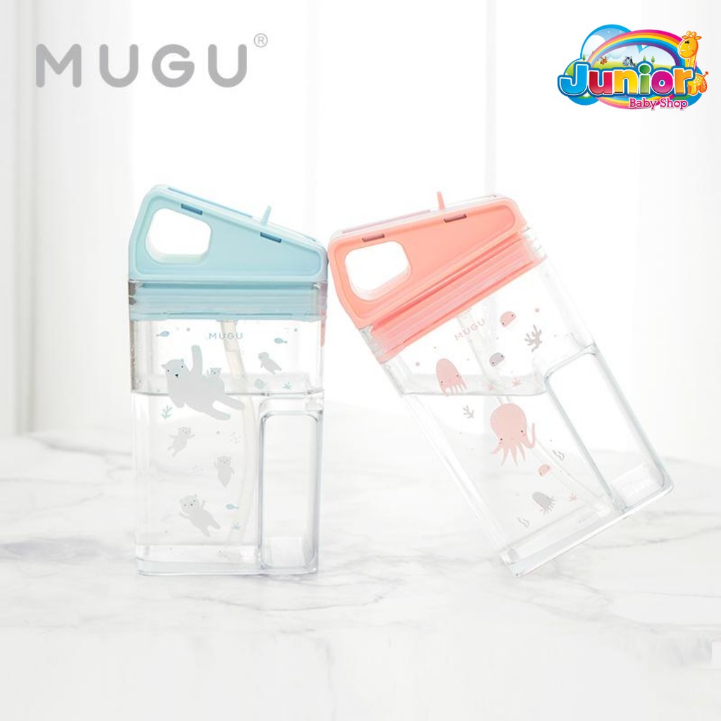 Mugu Square Straw Bottle With Handle 240ml