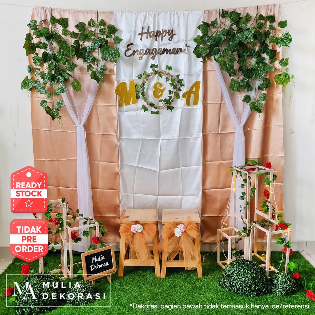 Dekorasi Backdrop Satin Lamaran Nikahan Paket XX